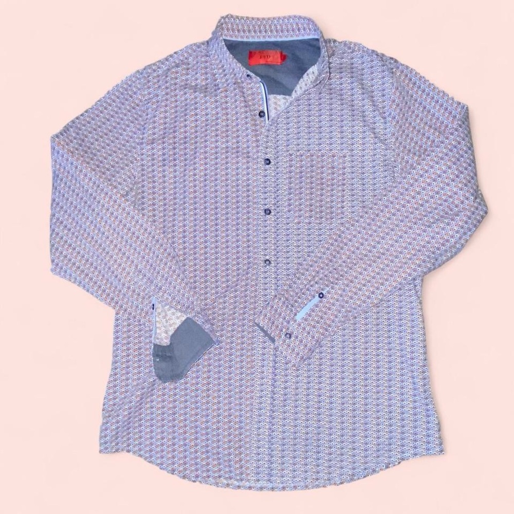 Men's Blue Patterned Shirt